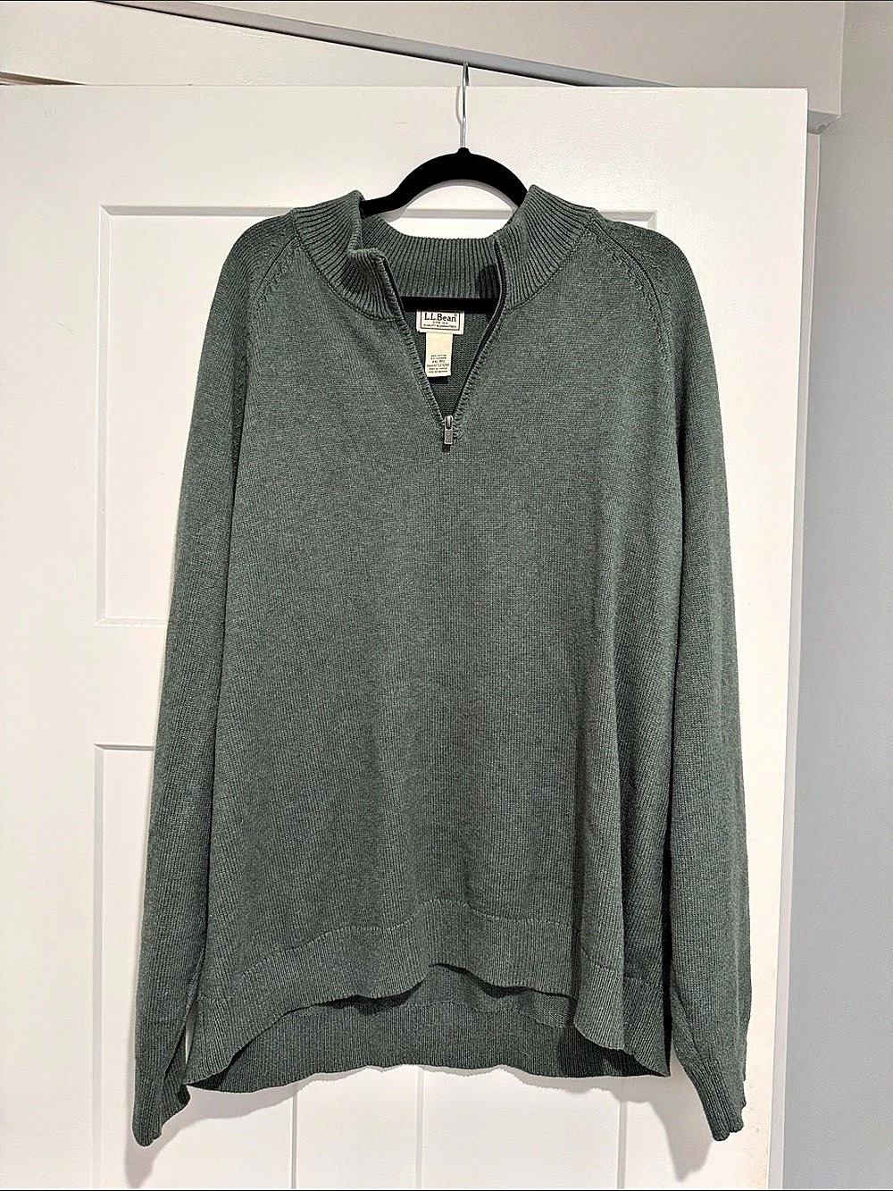 L.L.Bean Quarter-Zip Sweater Green XXL